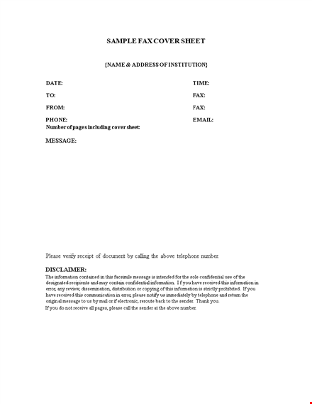 fax cover letter free pdf template template