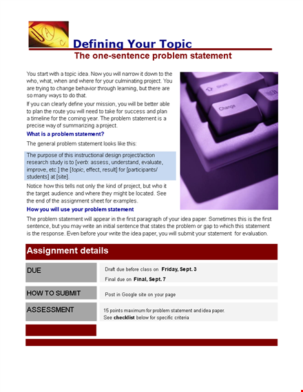 effective problem statement template for your project | expert guide template