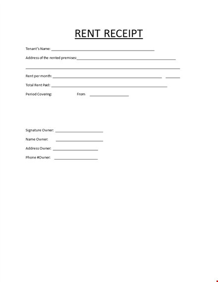 rent receipt easy-to-use template template