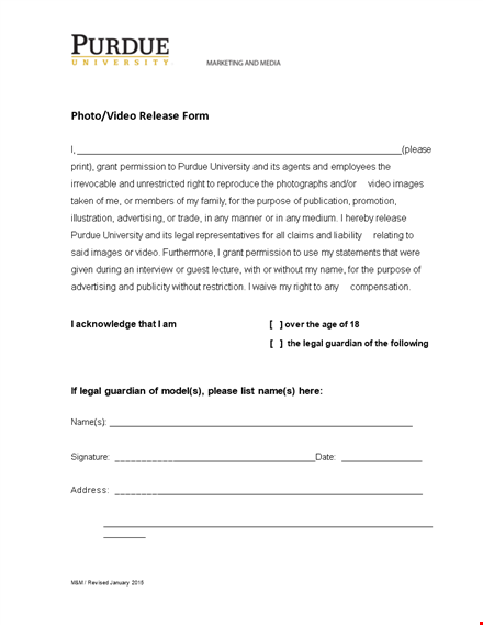 legal model release form for photos and videos - protect your rights template