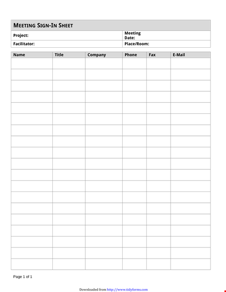 employee meeting sign in sheet template - easy and convenient meeting attendance tracking template