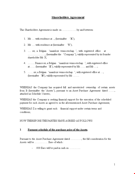 shareholder agreement for company class - shall & shares explained | shareholders template