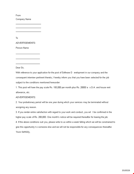 it company appointment letter template
