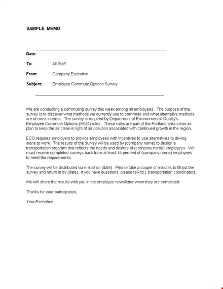 standard business memo format template