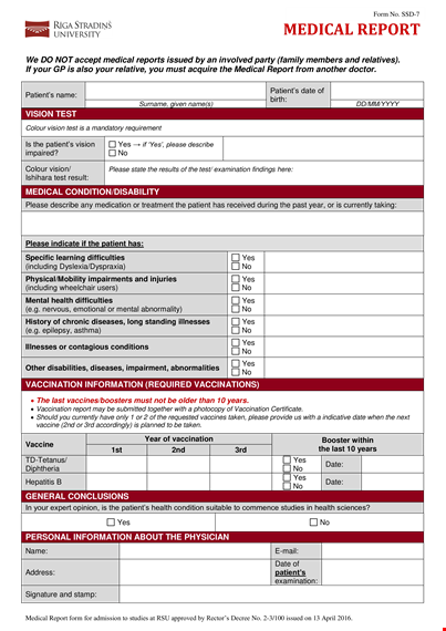 general medical template