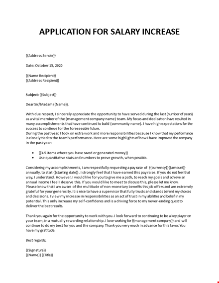 salary increase letter (tips & sample letter) template