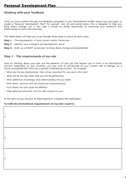 personal development plan template