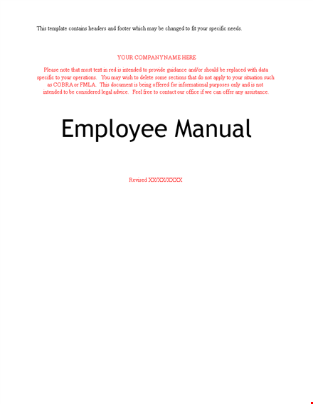 customizable employee handbook template | company policies, leave & more template