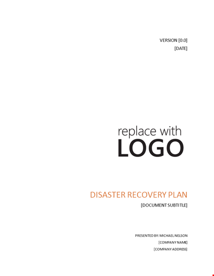 prepare for the unexpected with our disaster recovery plan template template