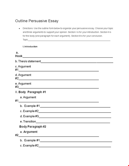 create an effective essay outline with our easy-to-use template template