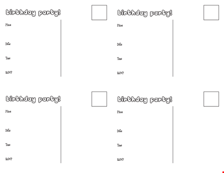customizable party and birthday postcard template for any occasion template