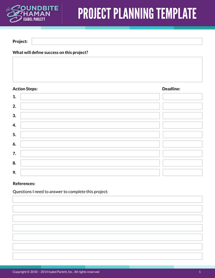 develop your project plan with our comprehensive project planning template template