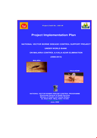 project implementation schedule template for malaria project template