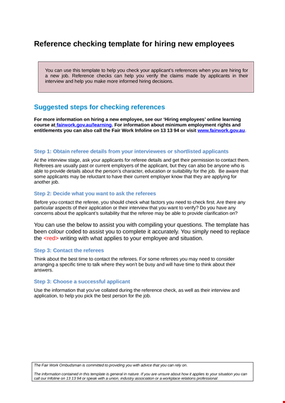 sample reference check form: gather valuable insight on applicants' references template