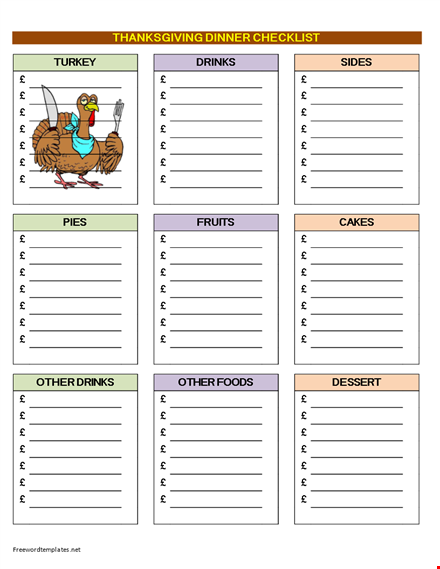 plan the perfect thanksgiving dinner with our menu template and checklist template