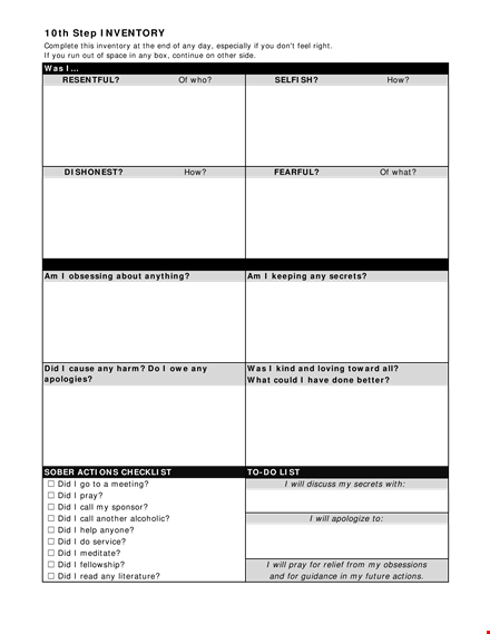 step inventory template