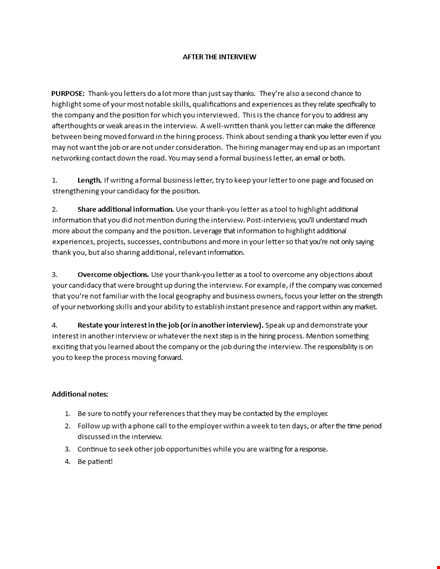 post medical interview thank you letter example template
