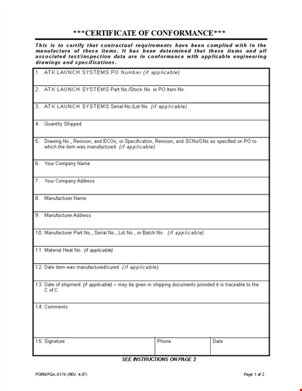 certificate of conformance google docs template