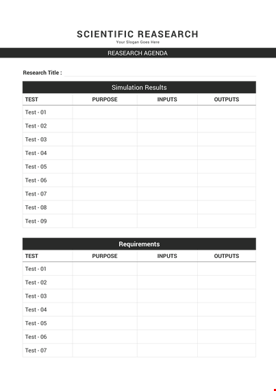 research agenda planner template – streamline and enhance your scientific research journey template