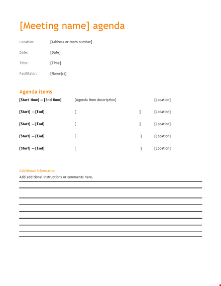 streamline your meetings with our meeting agenda template - location | start template