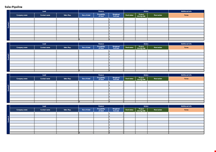 download free sales pipeline template for excel | bizzlibrary template