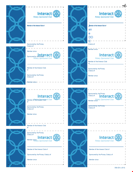 rotary membership card design template - sponsored since template