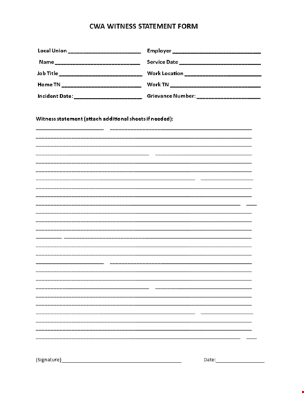 witness statement form - create a clear and concise witness statement with our easy-to-use form template