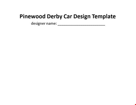 pinewood derby templates and design | designer for pinewood derby template