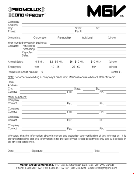 apply for credit for your company | easy-to-use credit application form template