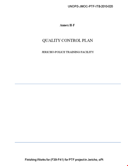 quality control management plan template