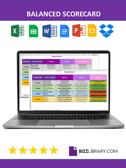 balanced scorecard spreadsheet template