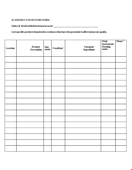 retail product inventory - manage and track your product inventory efficiently template