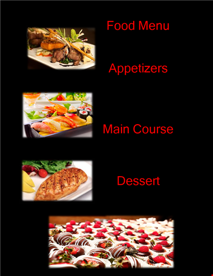 professional menu templates - create impressive menus template