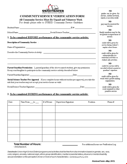 community service template for teachers & students | download now template
