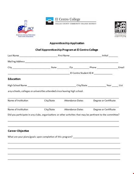 complete apprenticeship packet - special program for apprentices template
