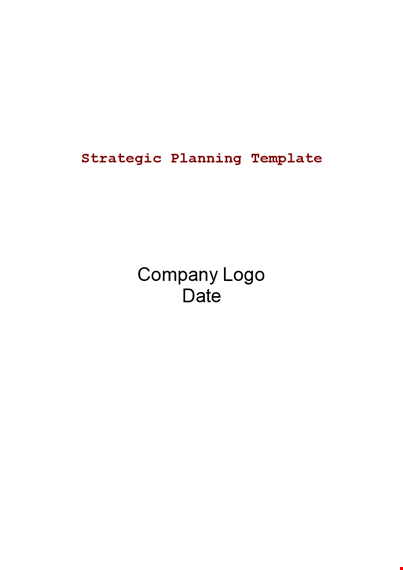 strategic plan template template
