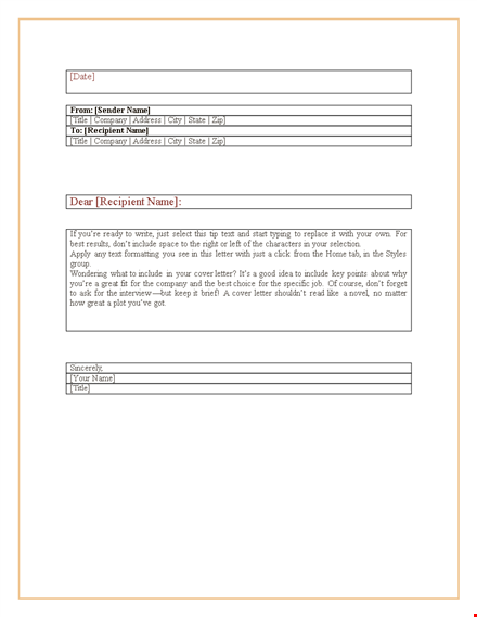 professional business letter template - easily create and send company communication template