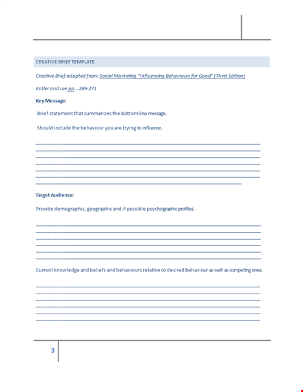 marketing research for target: creative brief template template