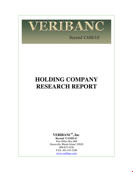 veribanc: extensive company research for banks template