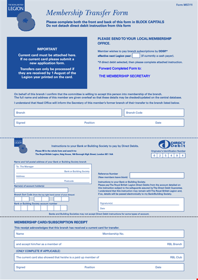 transfer membership: streamline the process with our membership transfer letter form template