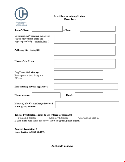 event sponsorship application template