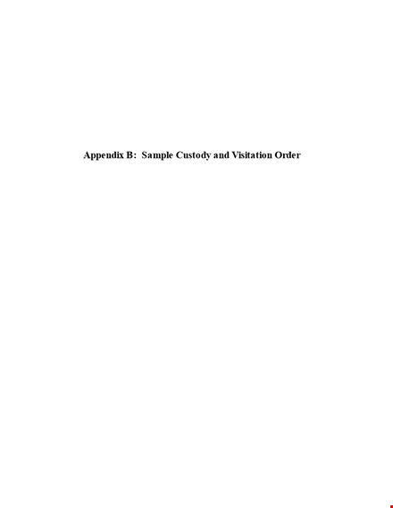 sample custody and visitation order agreement template for child visitation and custody template