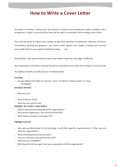resume cover letter format example template