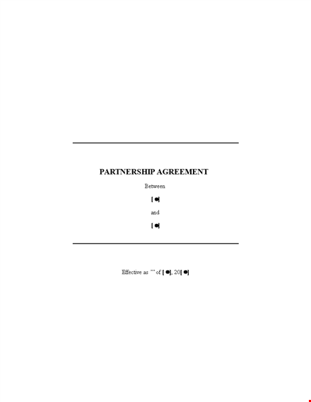 create a strong partnership with our partnership agreement template - 100% customizable template