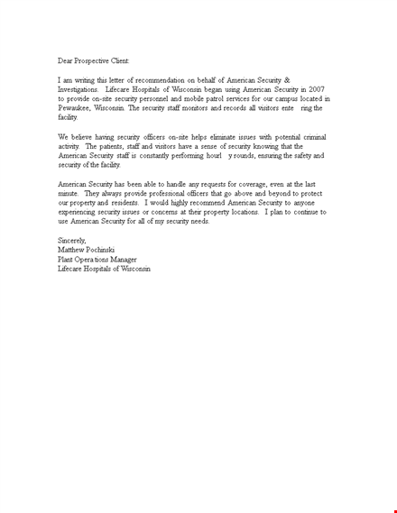 client recommendation letter template template