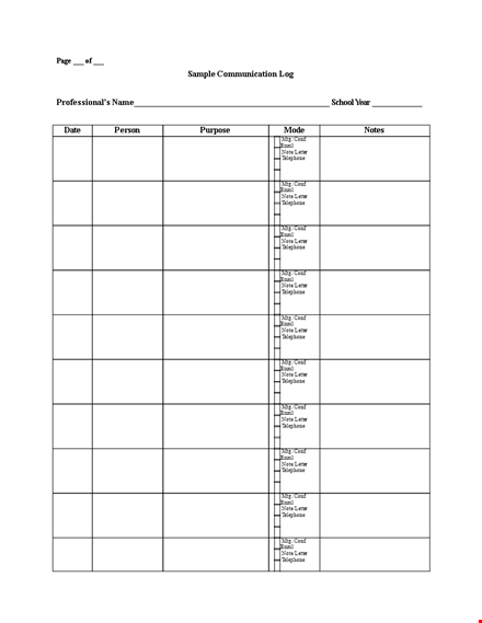 customer communication log template | keep track of letters and emails template