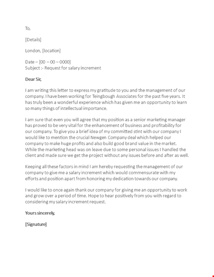 request for salary increase - professional letter template