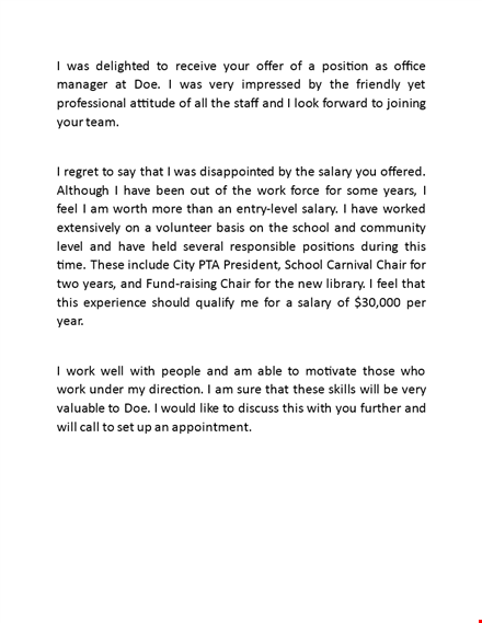 salary negotiation letter - get the compensation you deserve | years of experience template