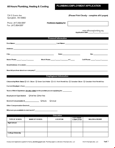 create a winning employment application | systems & plumbing template