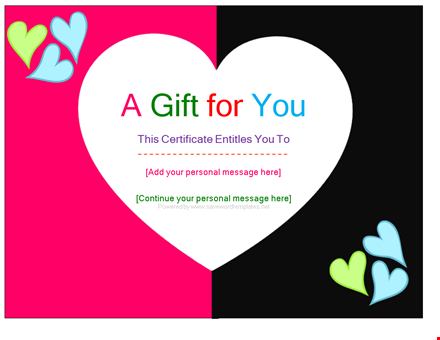 create a personalized message with our gift certificate template template
